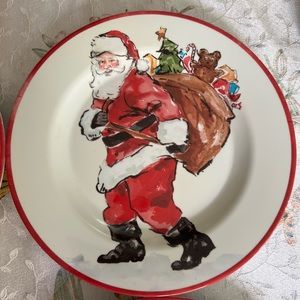 Pottery barn kids Christmas Santa plate set